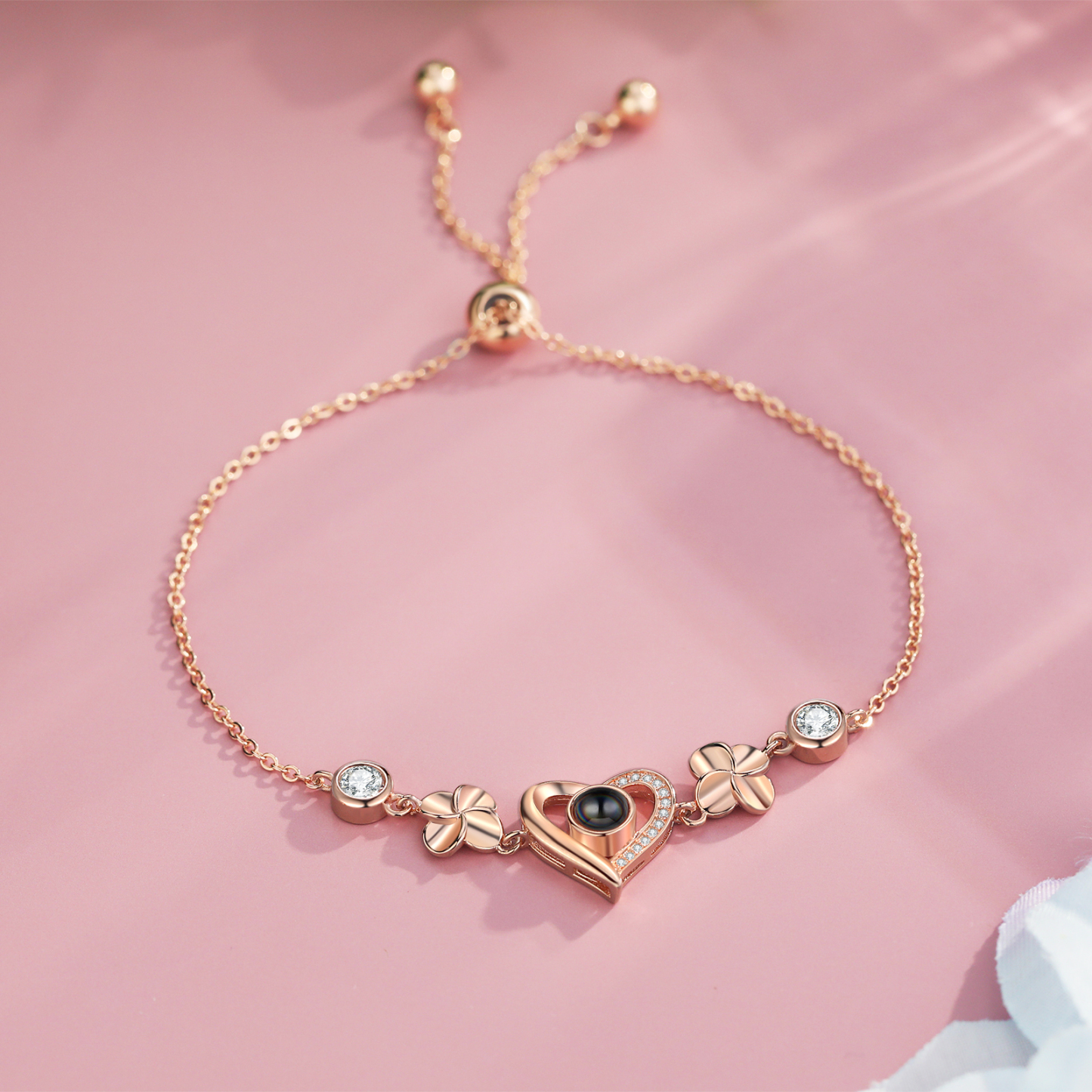 Pulsera de corazón con proyección de foto en color para mujer Brazalete de proyección-Jessemade ES