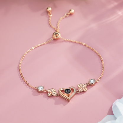 Pulsera de corazón con proyección de foto en color para mujer Brazalete de proyección-Jessemade ES