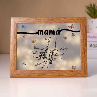 A mi mamá-Marco de 2-7 nombres y 1 texto personalizados de madera-Jessemade ES