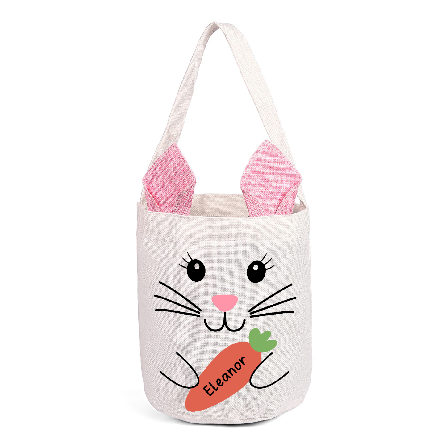 Pascua-Bolsa de conejo con 1 nombre personalizado-Jessemade ES