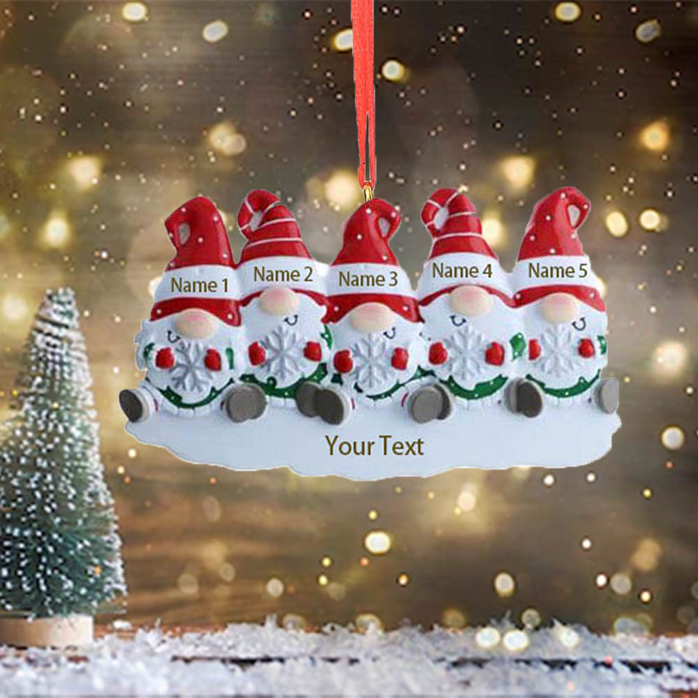 Navidad-Ornamento muñecos navideño de resina 2 nombres y 1 texto personalizados de la familia adorno del árbol