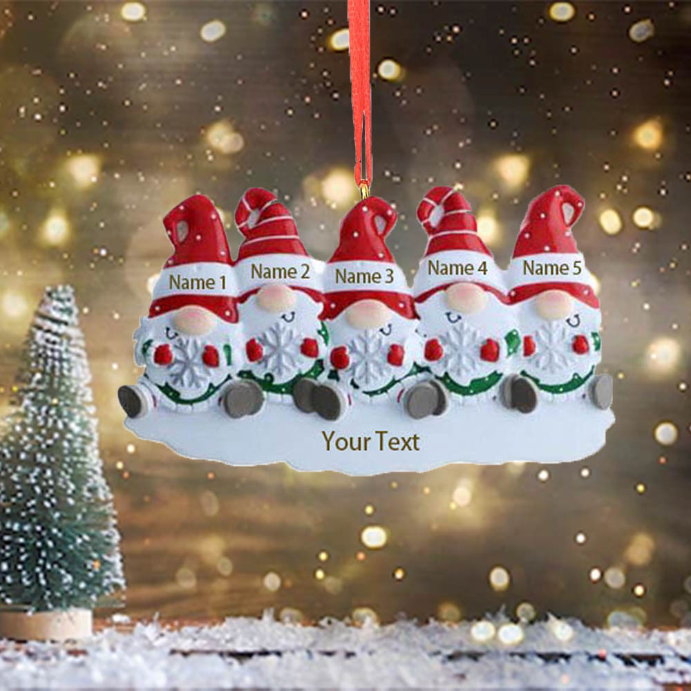 Navidad-Ornamento muñecos navideño de resina 2 nombres y 1 texto personalizados de la familia adorno del árbol