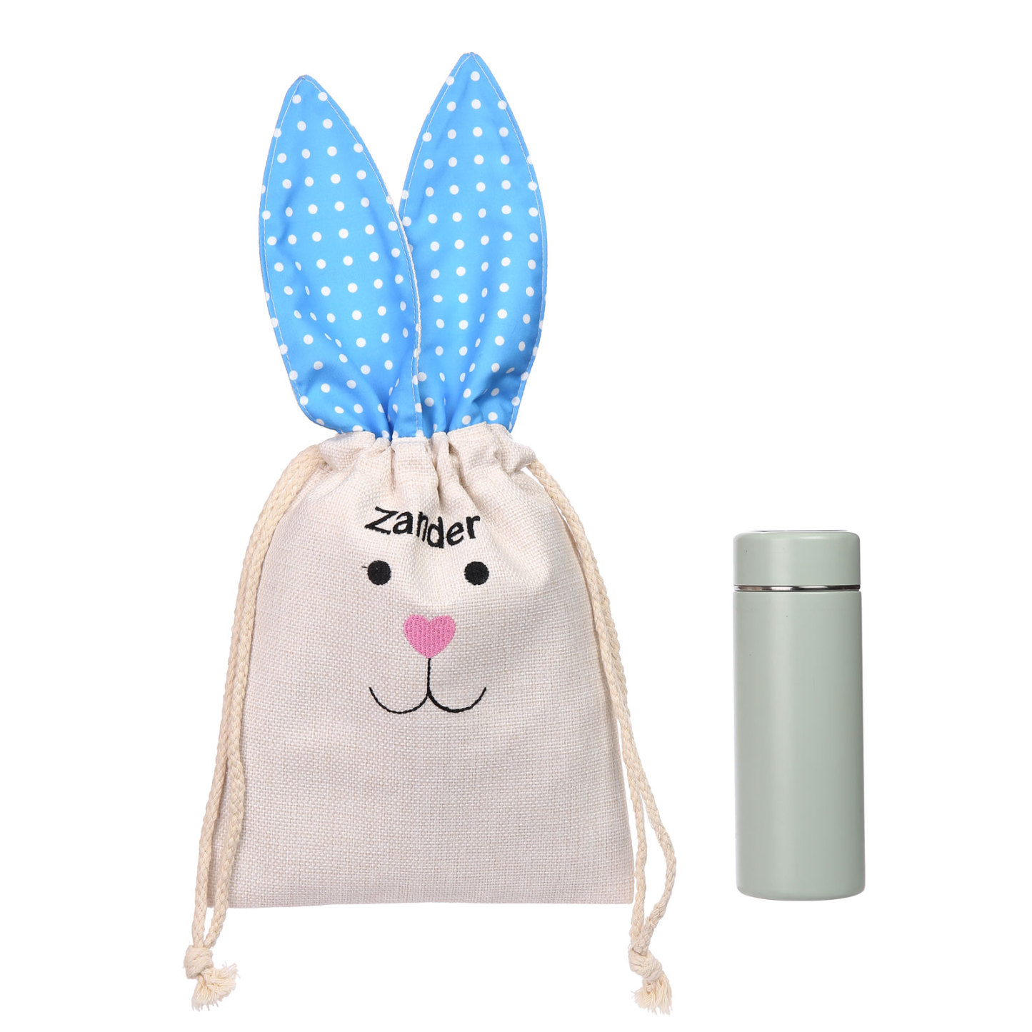 Pascua-Bolsa de conejo con 1 nombre personalizado-Jessemade ES