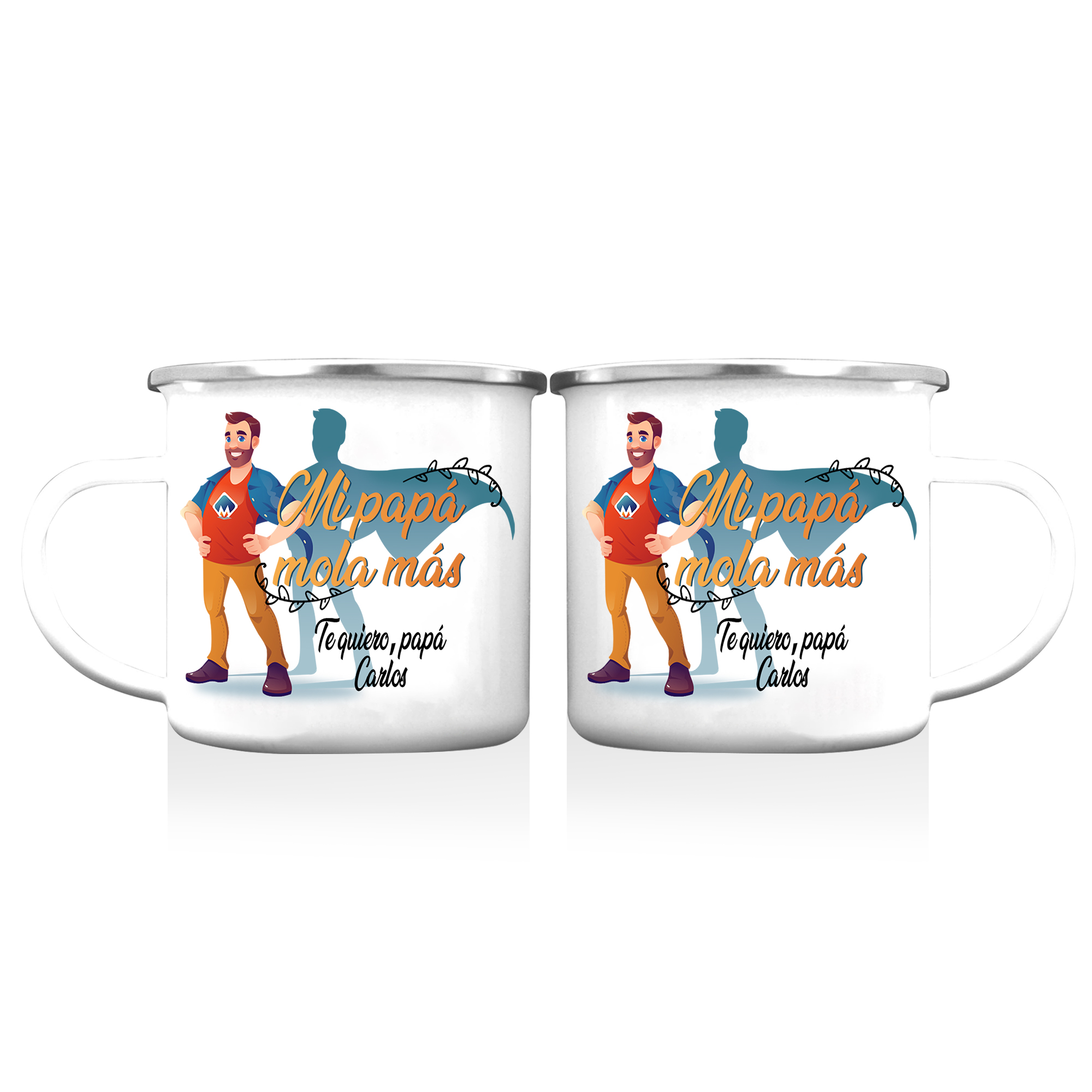 Taza para papá con 1 nombre personalizado-Jessemade ES