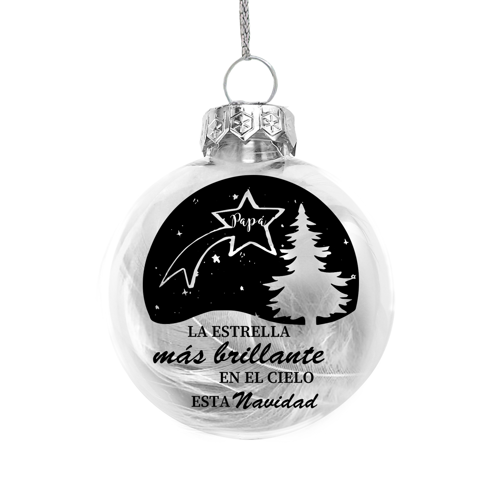 Bola navideña conmemorativa Adorno de Navidad 1 nombre personalizado con pluma -Jessemade ES