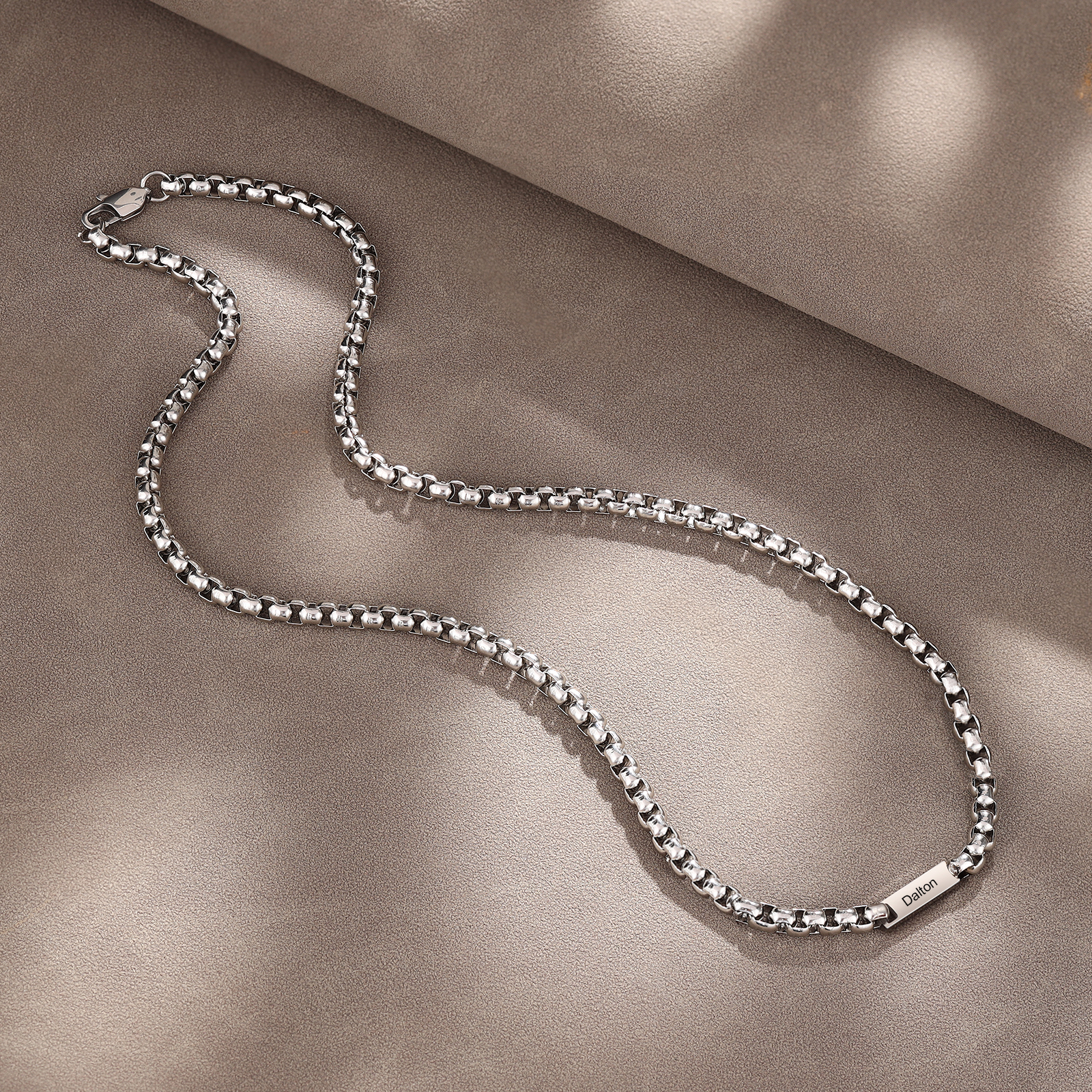 Collar de cadena personalizado con 1-5 nombres para hombre