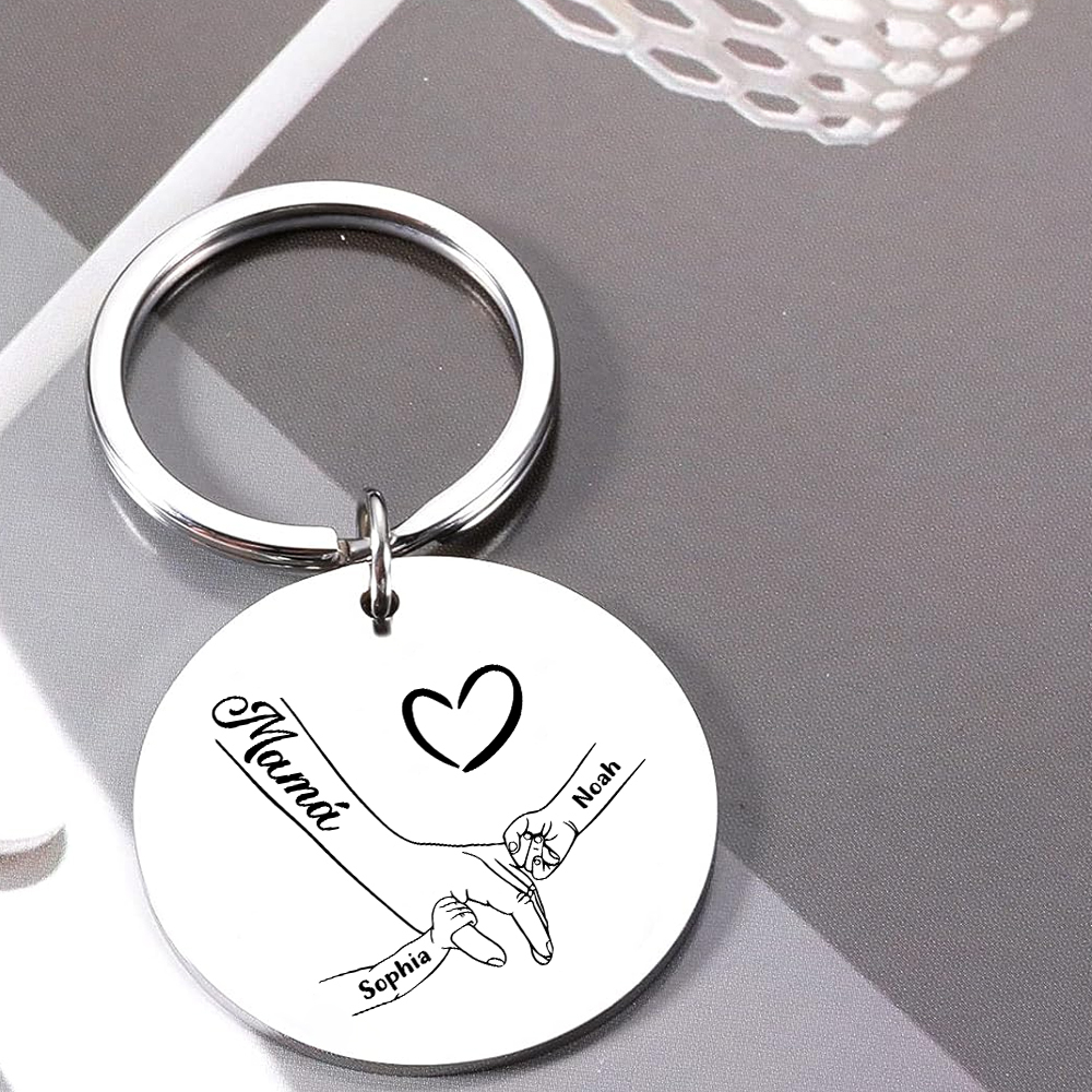 A mi mamá-Llavero 1-6 Nombres Personalizados MANOS COGIDAS-Jessemade ES