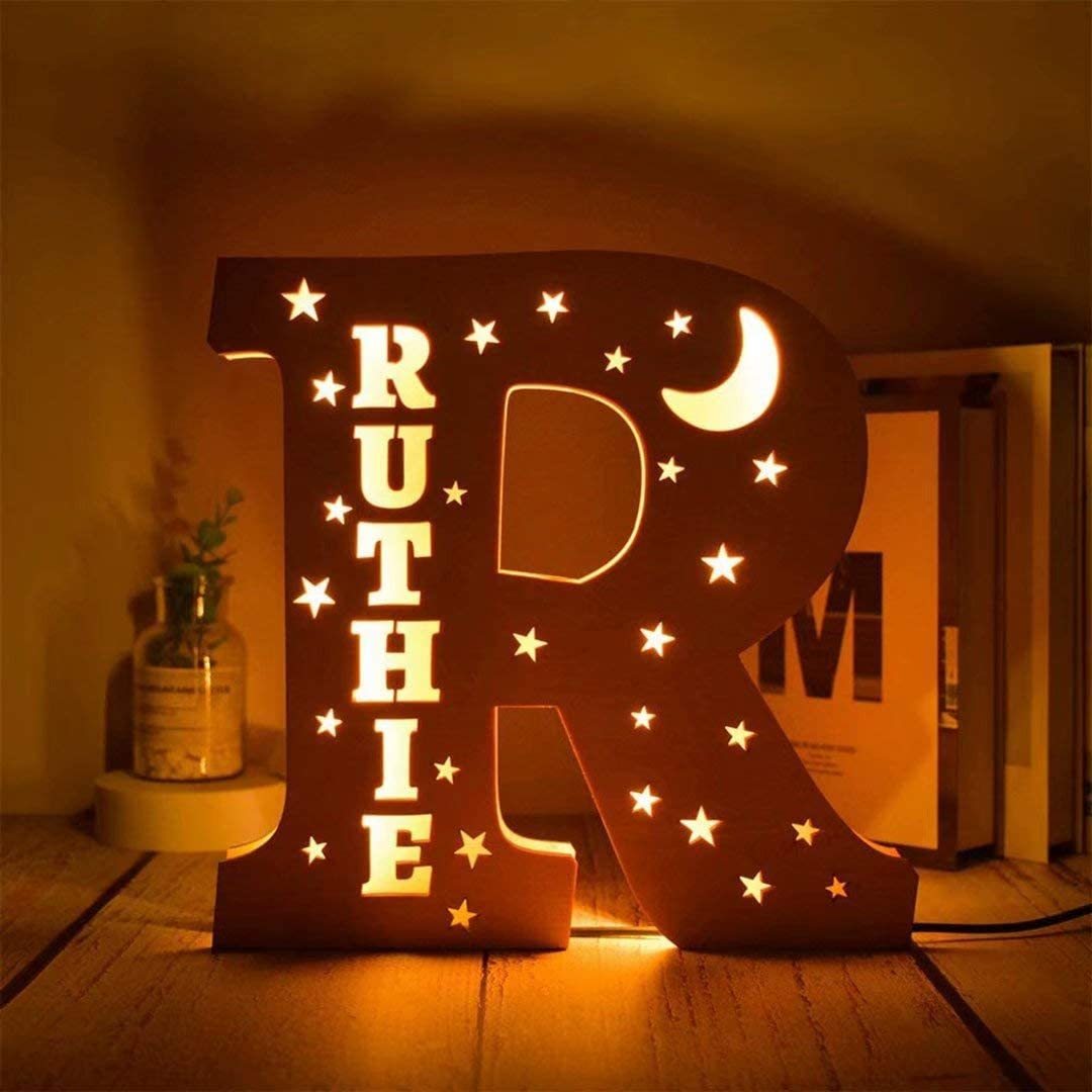 Lámpara 3D Ilusión Luz de Noche LED 26 Letras con 1 nombre personalizado-Jessemade ES