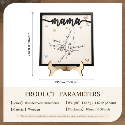 A mi mamá-Adorno 2-7 nombres personalizados decoración de madera mano con manitos-Jessemade ES
