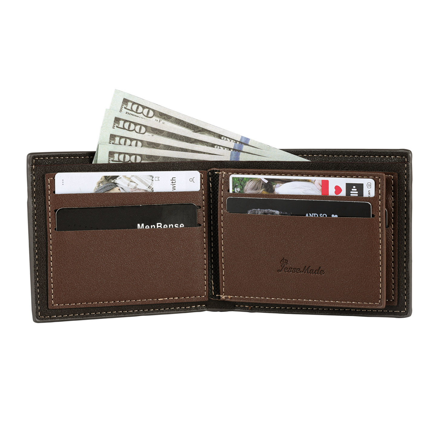 Cartera, billetera personalizada con 1 foto, 1 nombre y 1 letra monedero para hombre-Jessemade ES