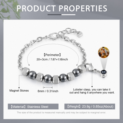 Pulsera de piedras con colgante de proyección de foto en color -Jessemade ES