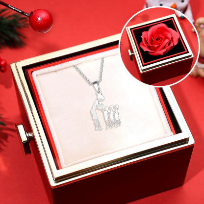 Collar con colgante de madre y tres hijos/hijas amor entre mamá y niños -Jessemade ES