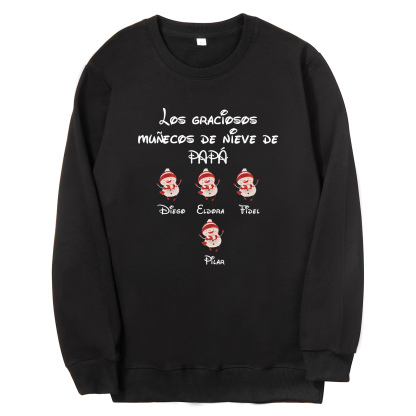 Familia-Sudadera "Muñecos de nieve" 5 nombres personalizados-Jessemade ES