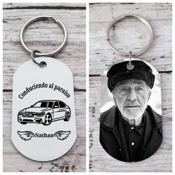 Llavero conmemorativo a un ser querido personalizado con foto y nombre-Jessemade ES