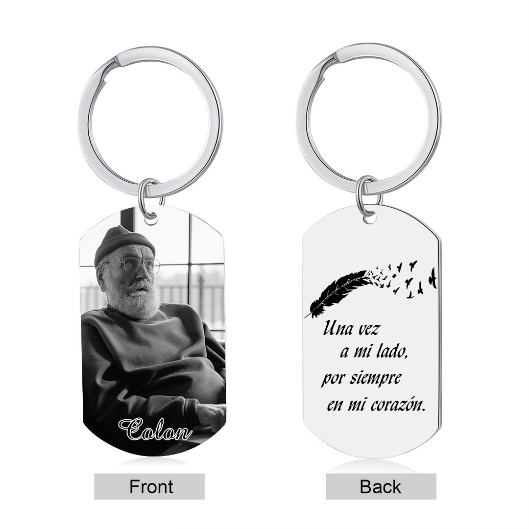 Llavero conmemorativo a un ser querido personalizado con foto y nombre-Jessemade ES
