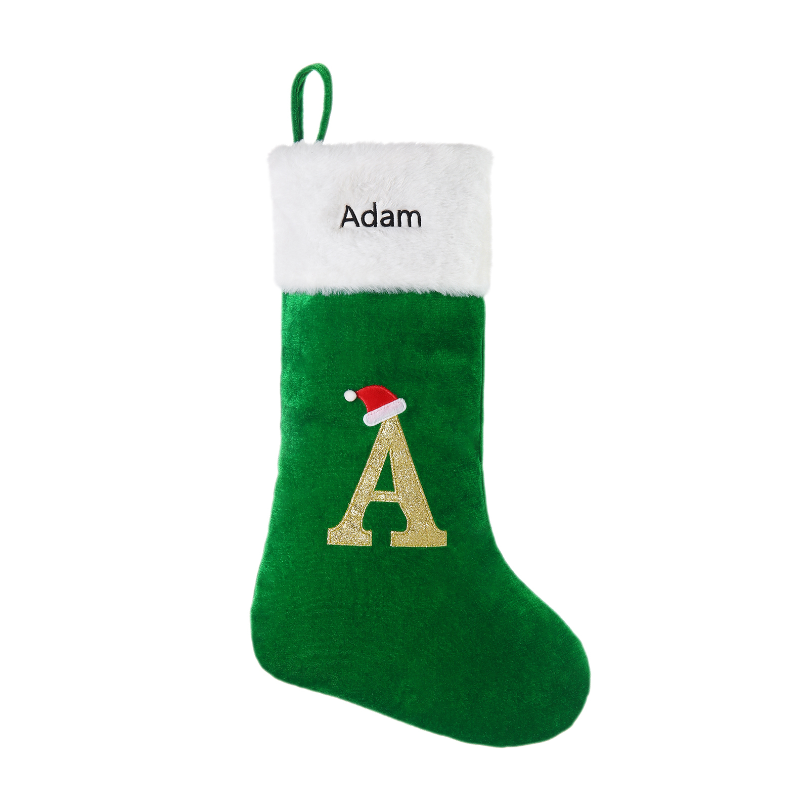 Adornos de medias navideñas con letra Bolsa de regalo 1 Nombre personalizado-Jessemade ES