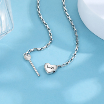 Collar de flecha en el corazón personalizado con 1 nombre para pareja-Jessemade ES