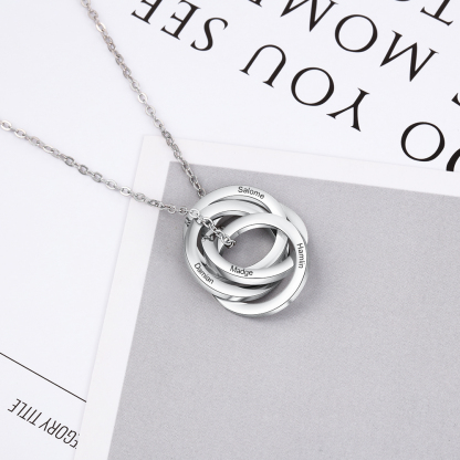 Collar de aros rusos personalizado con 4 nombres-Jessemade ES