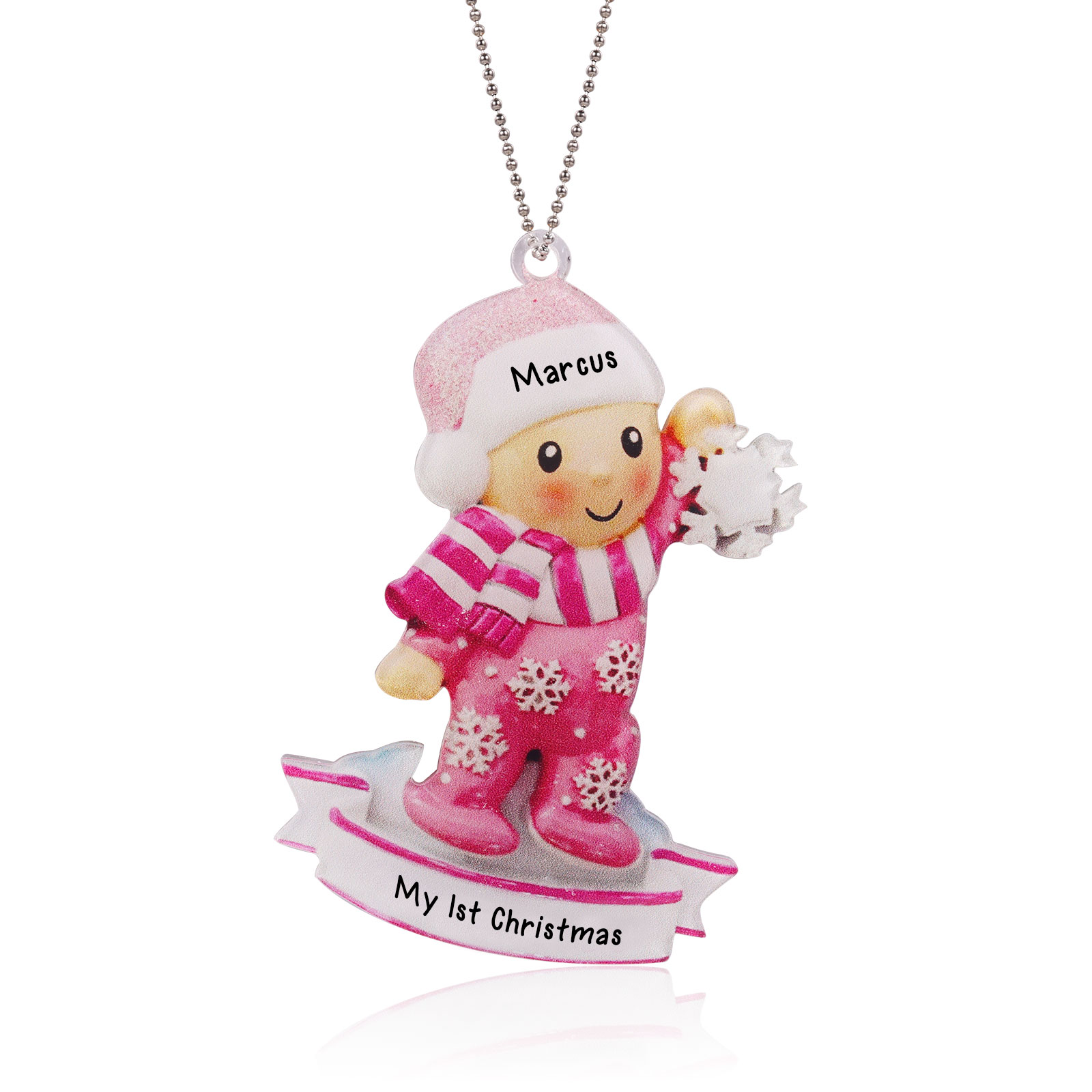 Navidad-Bebé Ornamento Navideño 1 nombre y texto personalizados