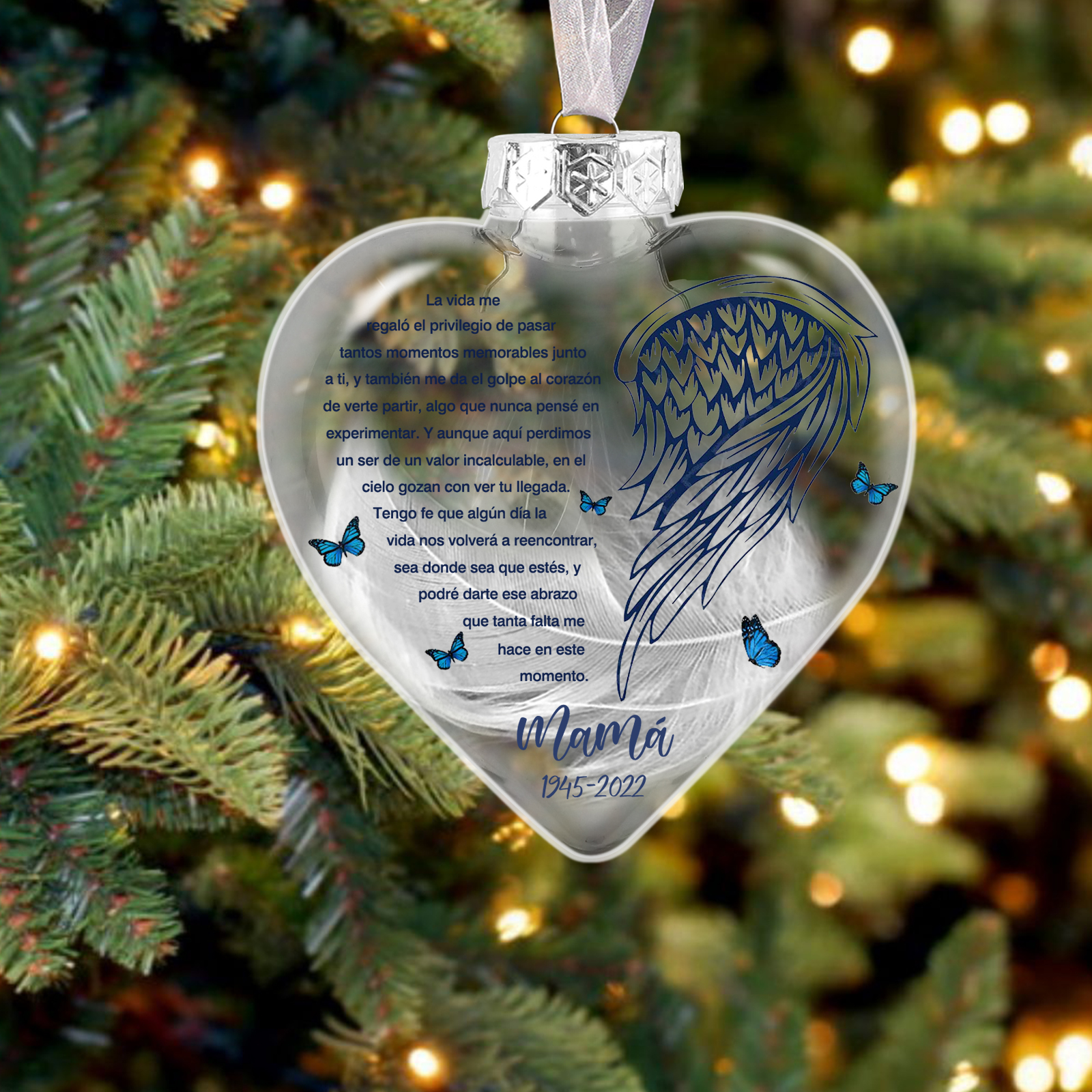 Bola navideña conmemorativa Adorno de Navidad 1 nombre y años personalizados con pluma -Jessemade ES