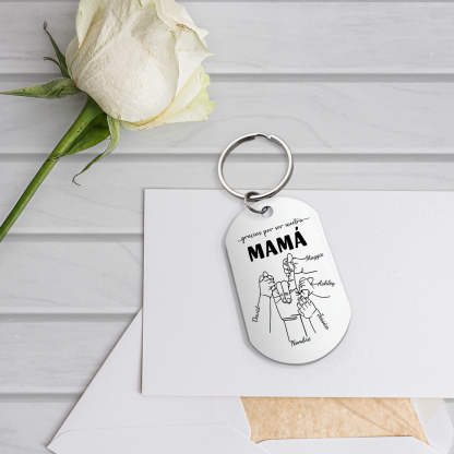 A mi mamá-Llavero 2-6 Nombres Personalizados "DEDOS COGIDOS"-Jessemade ES