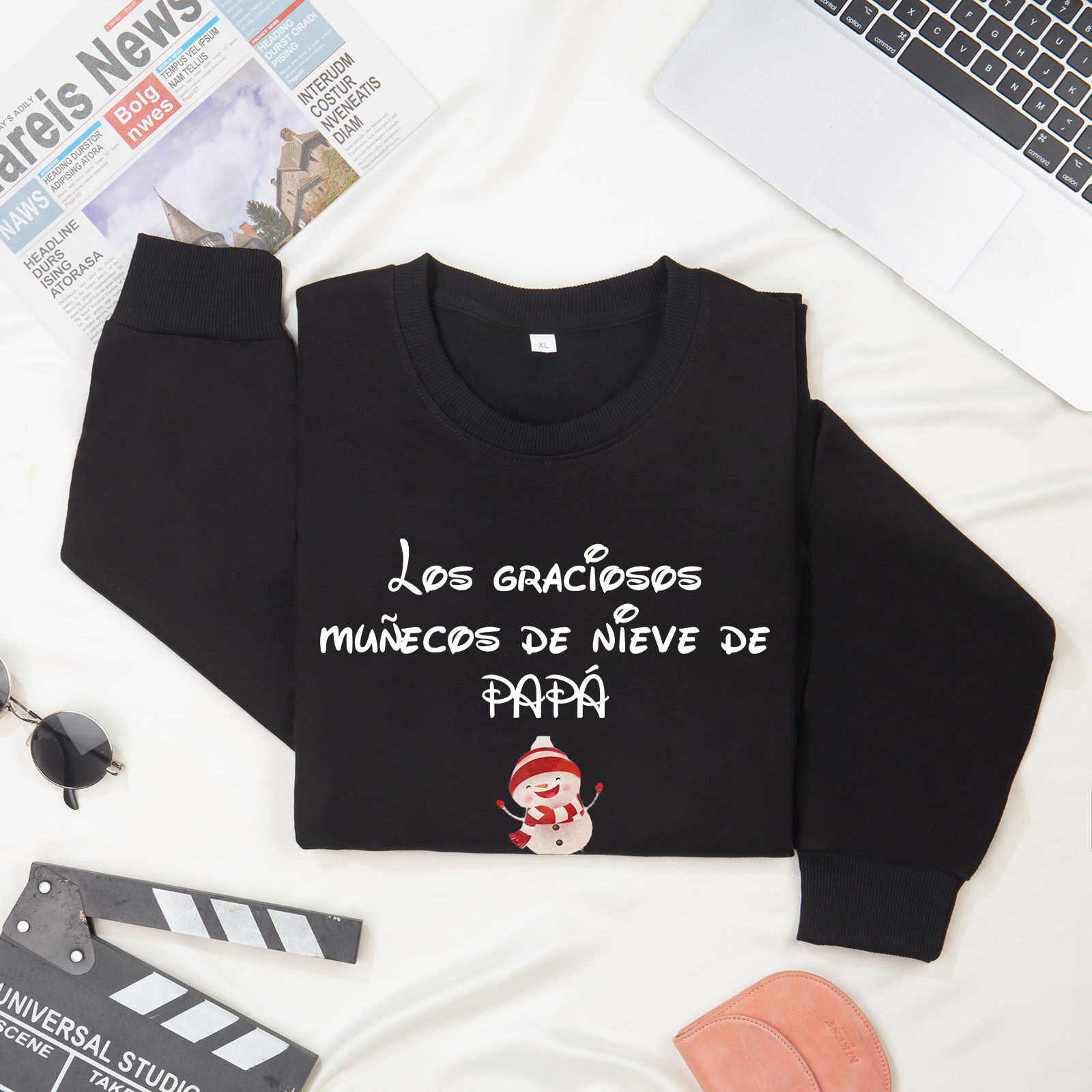 Familia-Sudadera "Muñecos de nieve" 2 nombres personalizados-Jessemade ES
