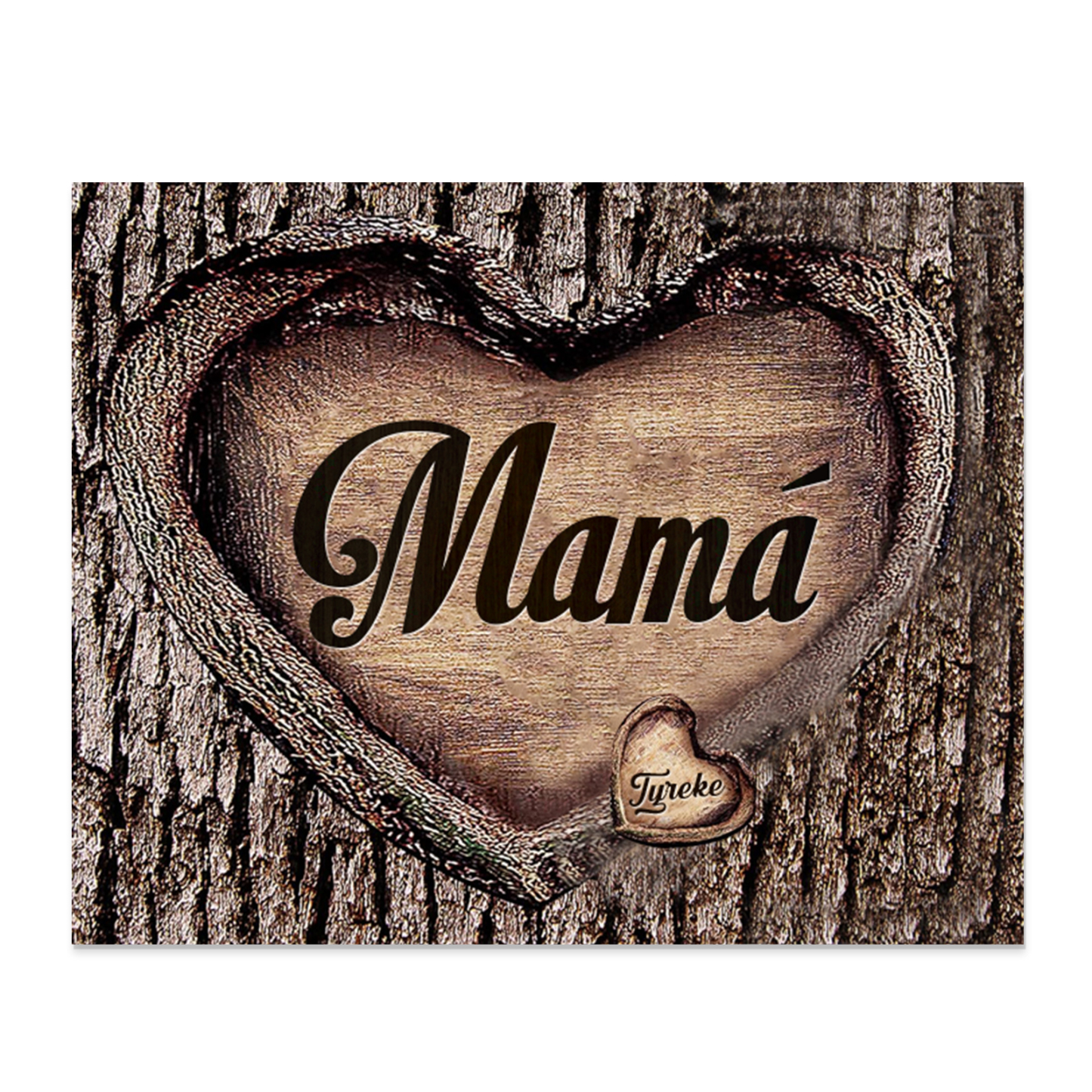 A mi mamá-Lámina marco de madera para mamá personalizado con 1 nombre-Jessemade ES