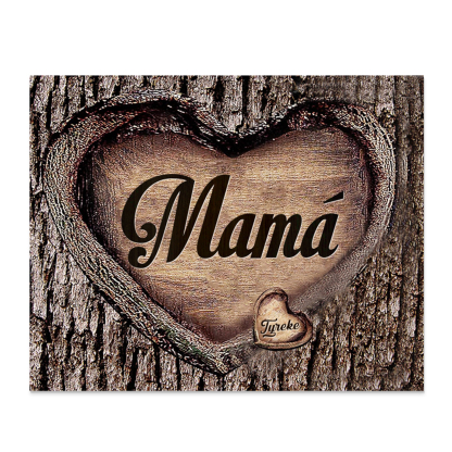 A mi mamá-Lámina marco de madera para mamá personalizado con 1 nombre-Jessemade ES