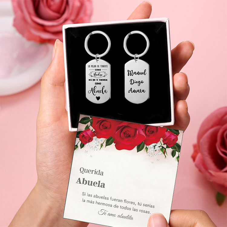 A mi abuela - Llavero 1-5 Nombres Personalizado LA MEJOR ABUELA-Jessemade ES