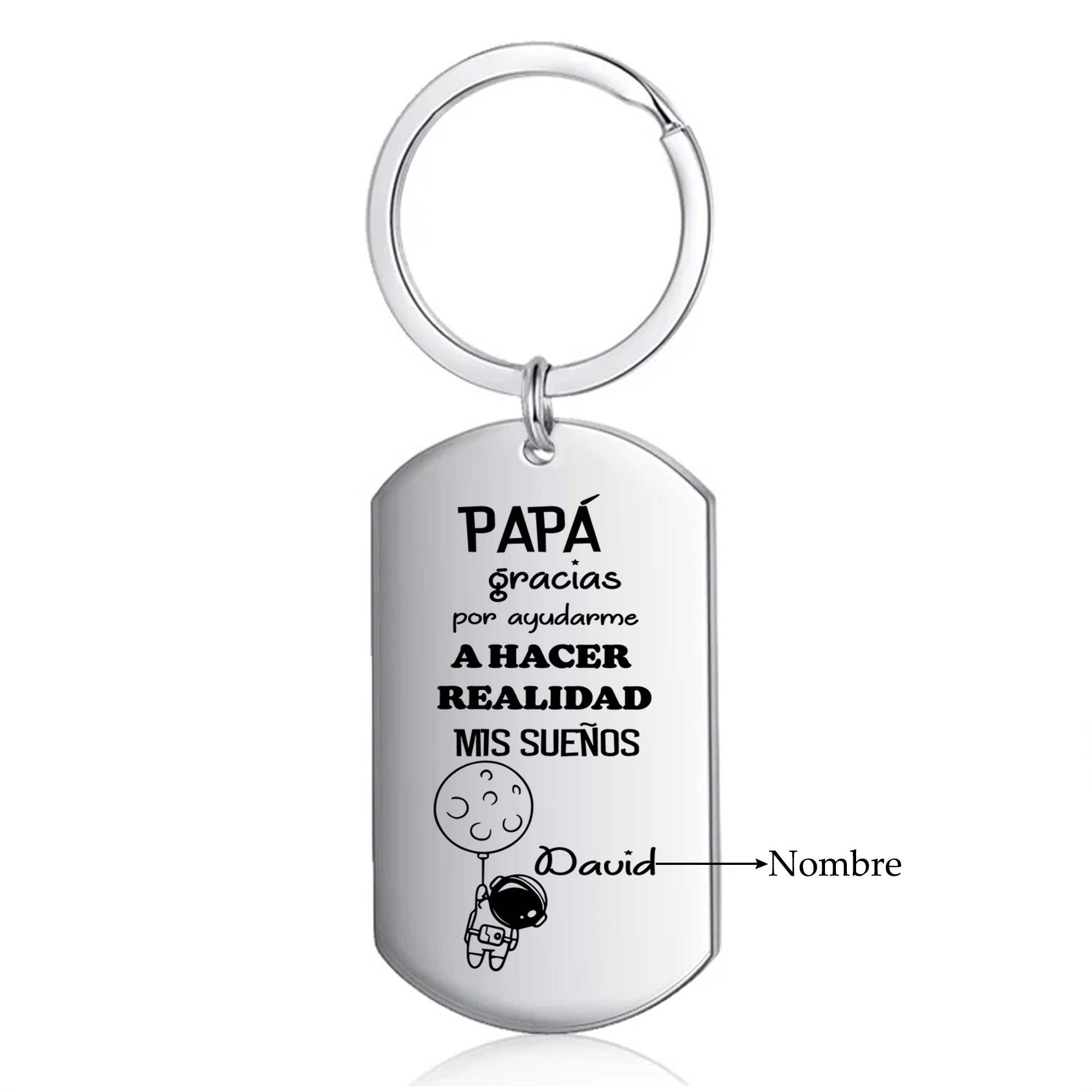 A mi papá-Llavero Personalizado PAPÁ GRACIAS... 1 Nombre-Jessemade ES
