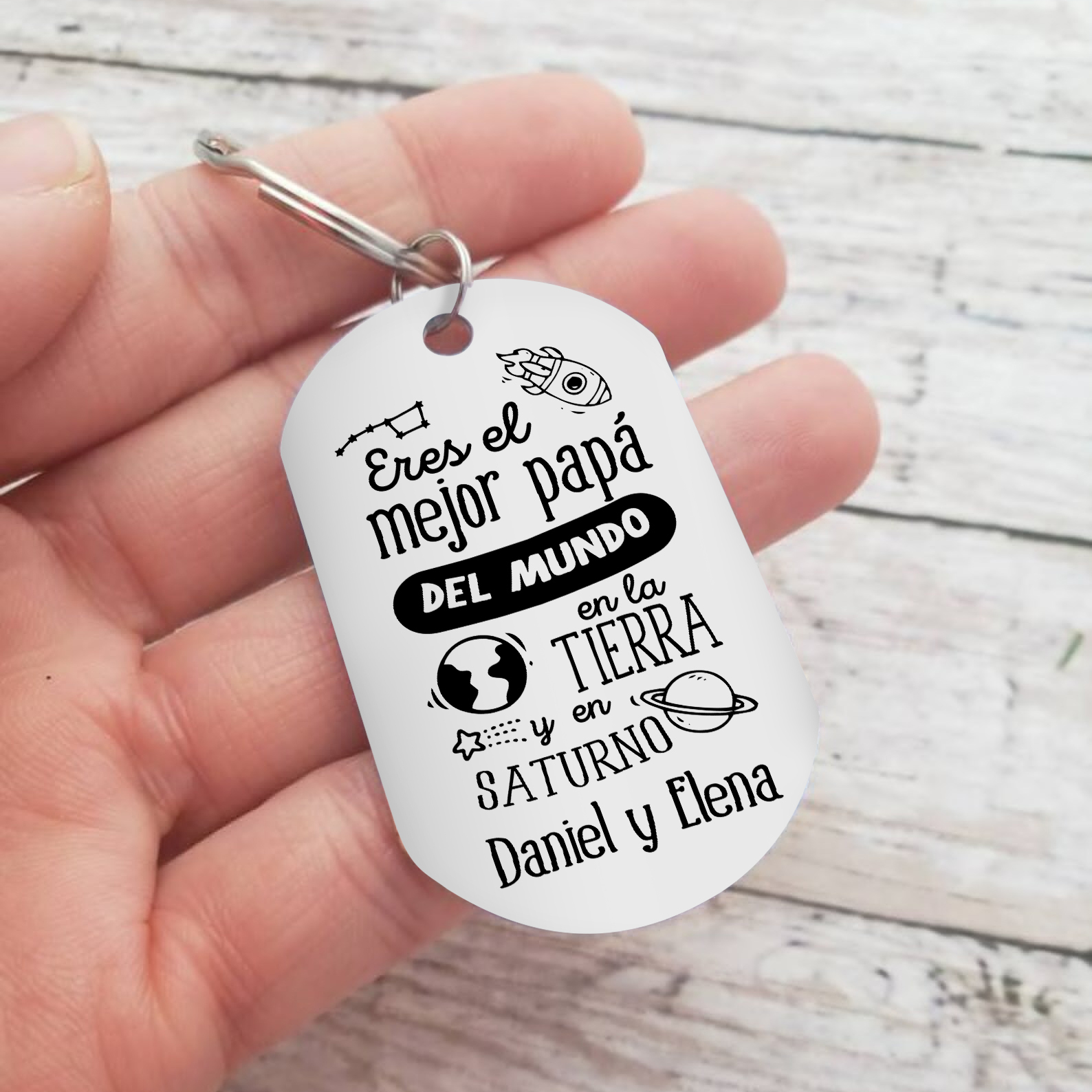 A mi papá-Llavero Personalizado EL MEJOR PAPÁ 1 Texto -Jessemade ES