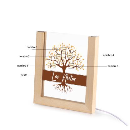A mi mamá/abuela-Lámpara Personalizada con 2-8 Nombres y Texto "árbol" 3D Ilusión Luz de Noche-Jessemade ES