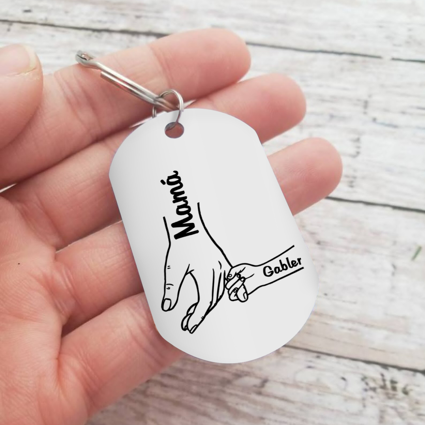 A mi mamá-Llavero 1-5 Nombres Personalizados MANOS COGIDAS-Jessemade ES