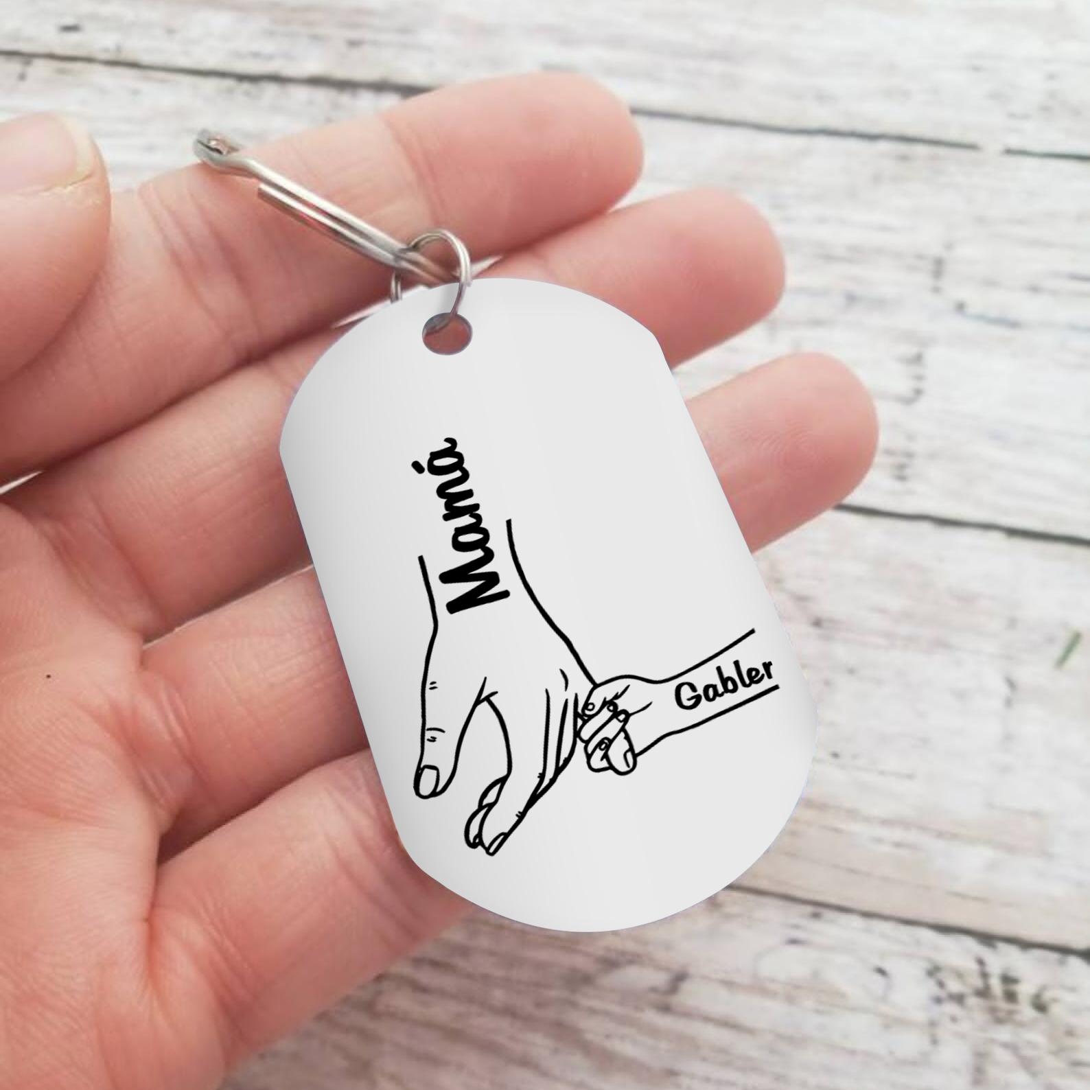 A mi mamá-Llavero 1-5 Nombres Personalizados MANOS COGIDAS-Jessemade ES