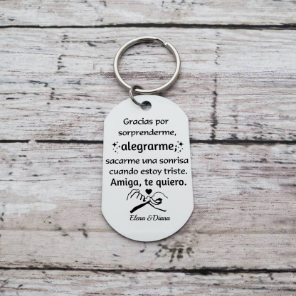 A mi amiga - Llavero con 2 nombres personalizados con foto-Jessemade ES