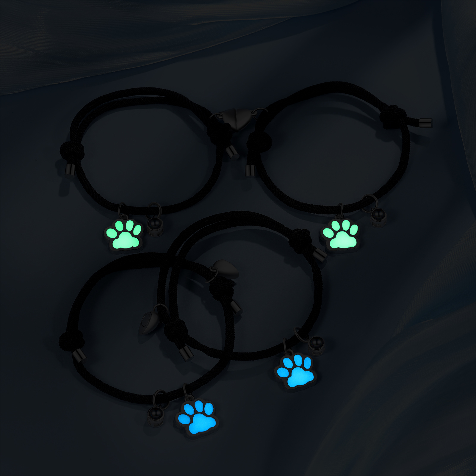 Pulsera para pareja con proyección de foto con dije de corazón magnético-Jessemade ES