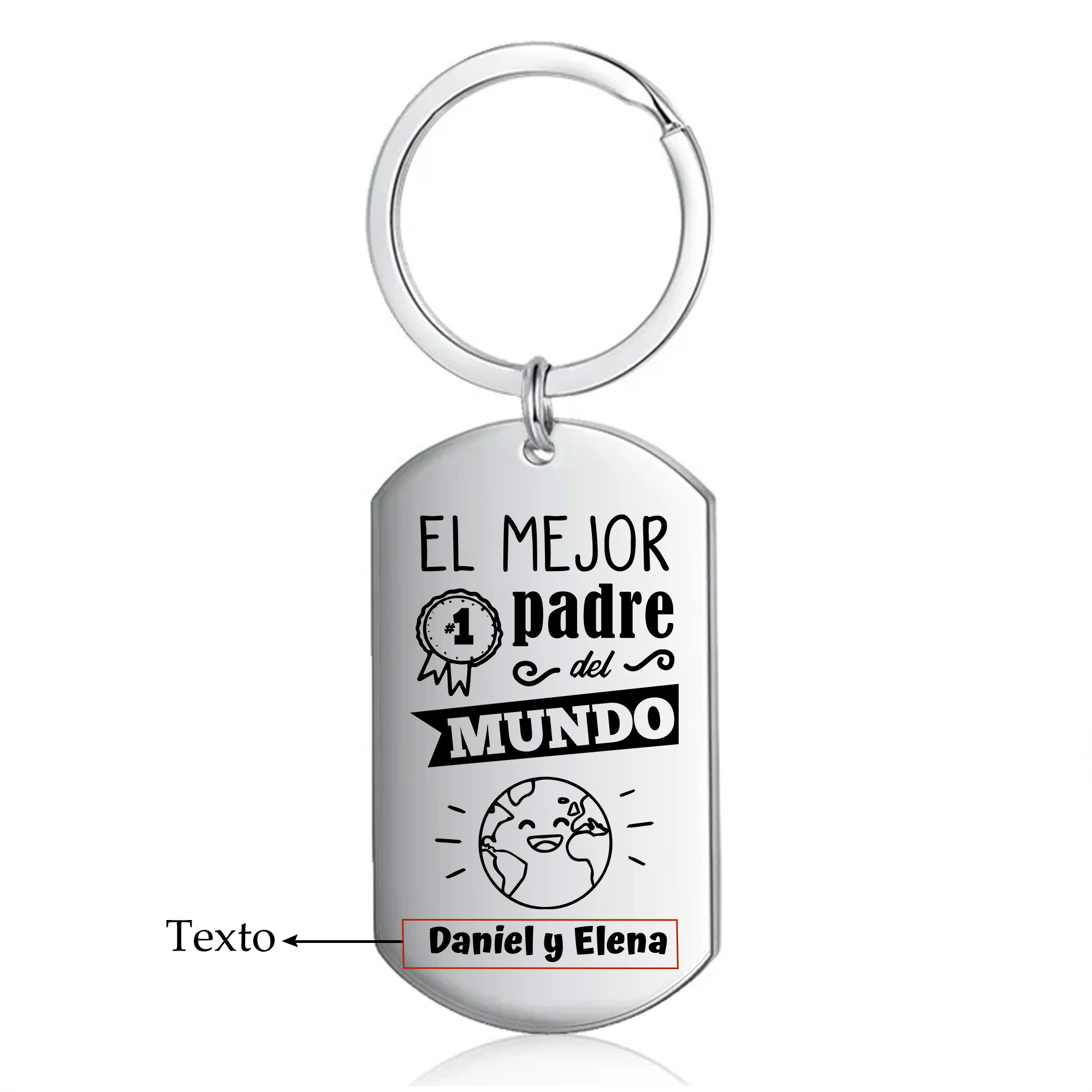 A mi papá-Llavero Personalizado EL MEJOR PADRE 1 Texto -Jessemade ES