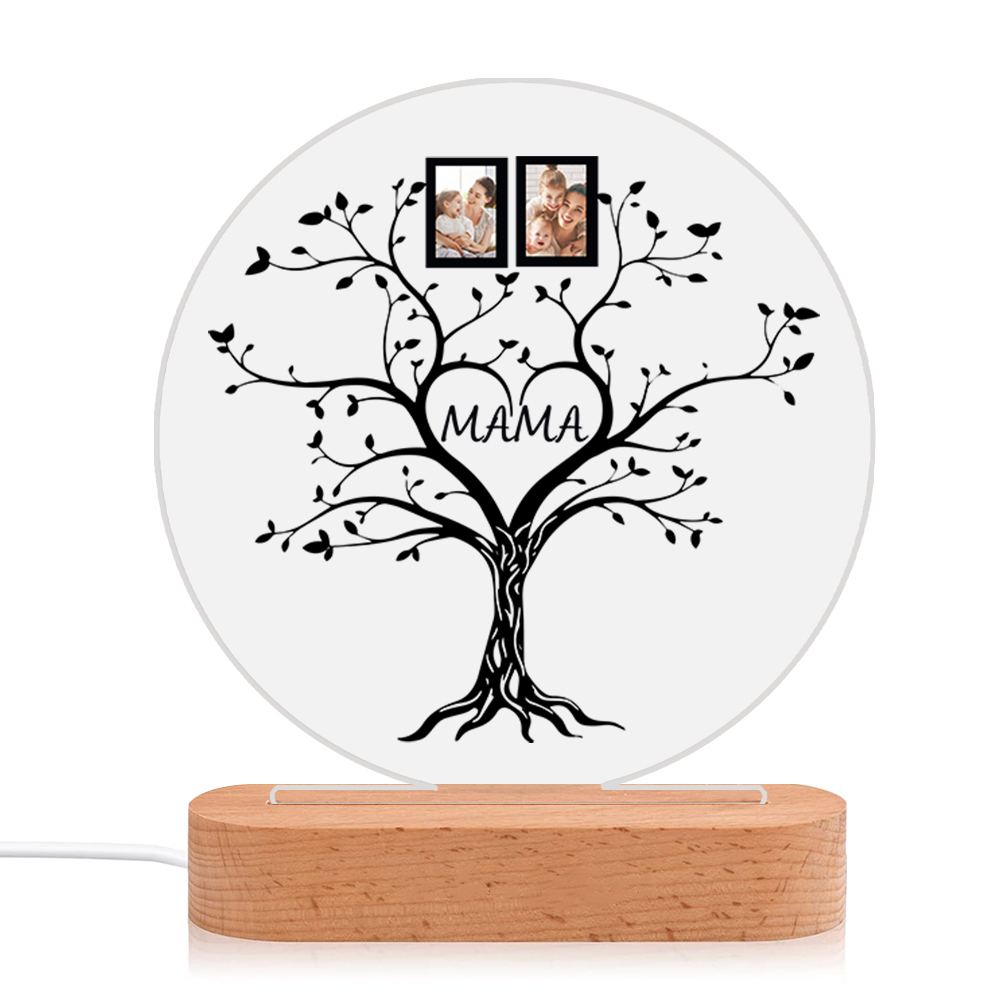 A mi mamá/abuela-Lámpara 3D Ilusión Luz de Noche Personalizada con 2-6 Fotos y 1 Texto-Jessemade ES