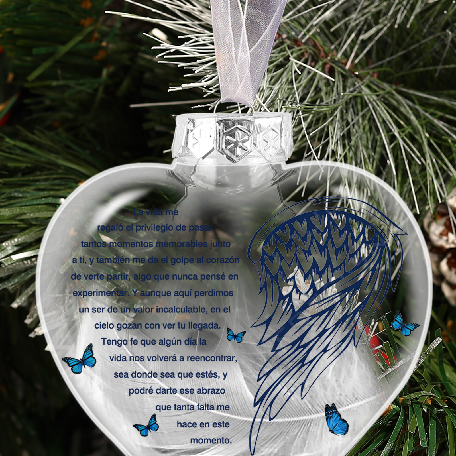 Bola navideña conmemorativa Adorno de Navidad 1 nombre y años personalizados con pluma -Jessemade ES