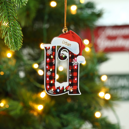 Navidad-Ornamentos Navideños de Madera Letra 1 Nombre Personalizado