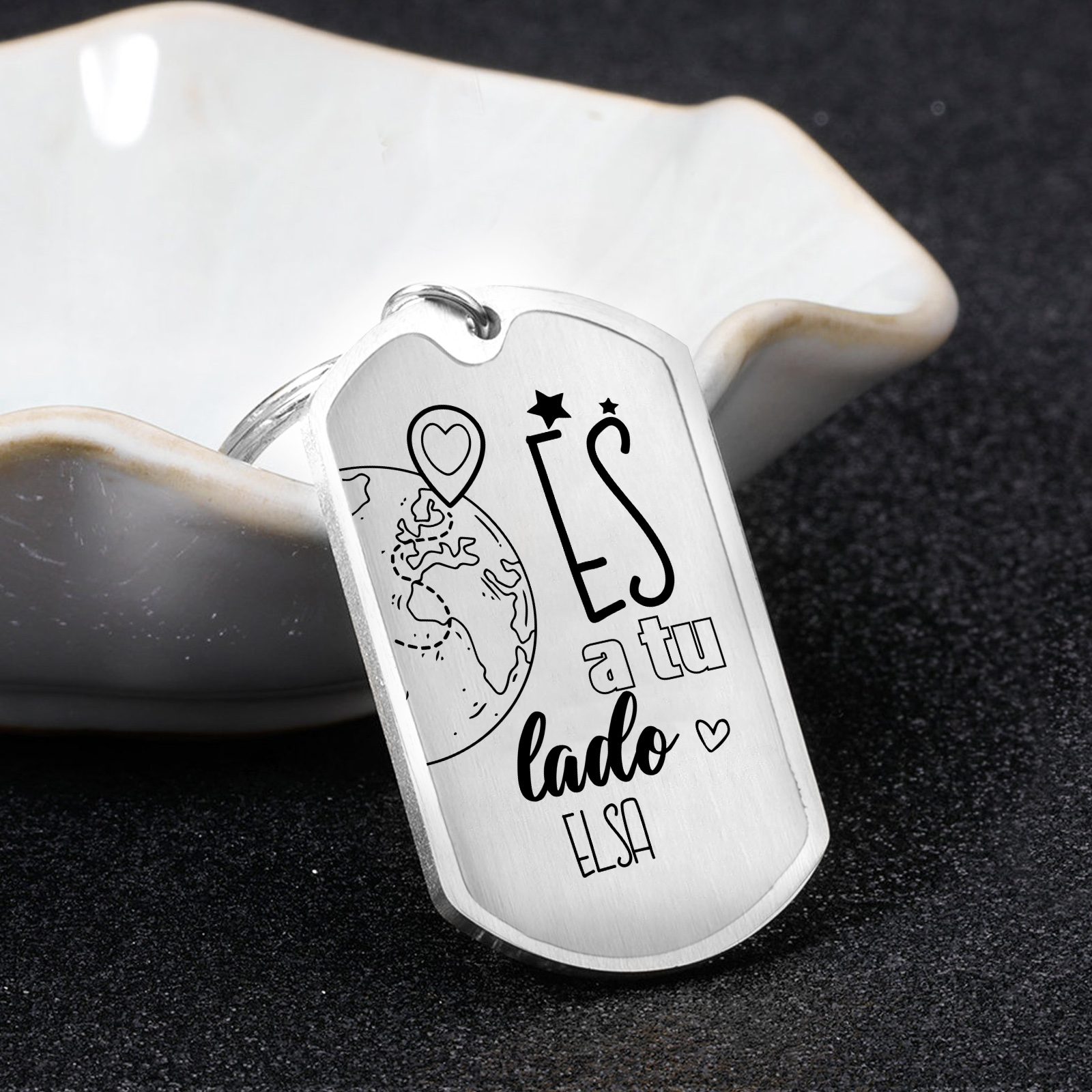 Llavero personalizado con 1 nombre para pareja unidad de llaveros-Jessemade ES