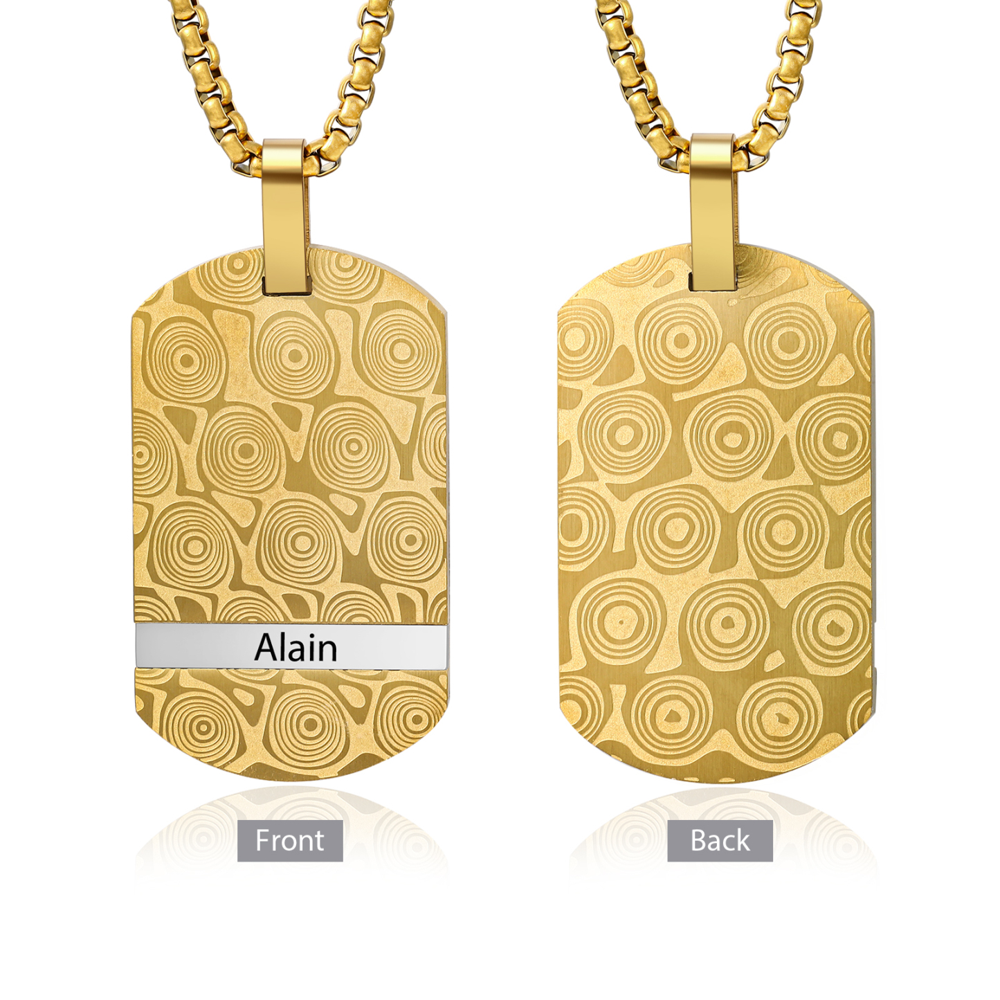 Collar de placa personalizado con 1 nombre para hombre-Jessemade ES