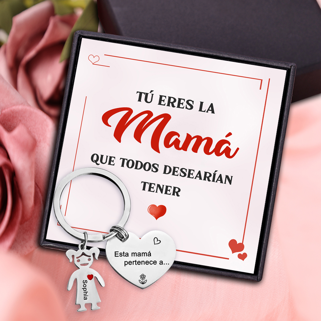 A mi mamá - Llavero con 1 nombre personalizado en "niño"-Jessemade ES