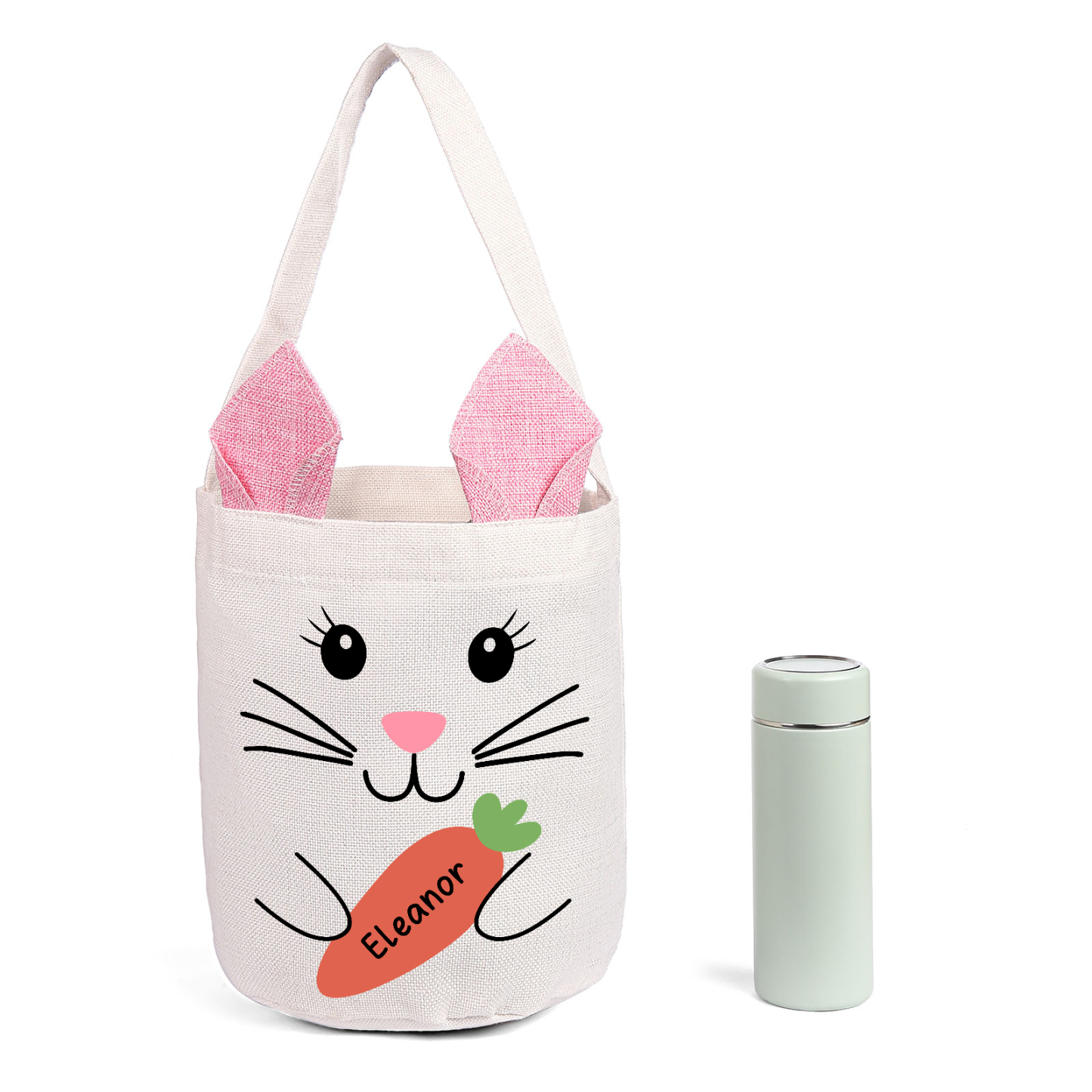 Pascua-Bolsa de conejo con 1 nombre personalizado-Jessemade ES