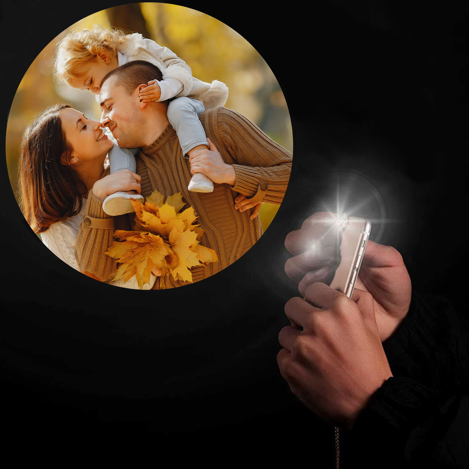 Pulsera de piedras con colgante de proyección de foto en color -Jessemade ES