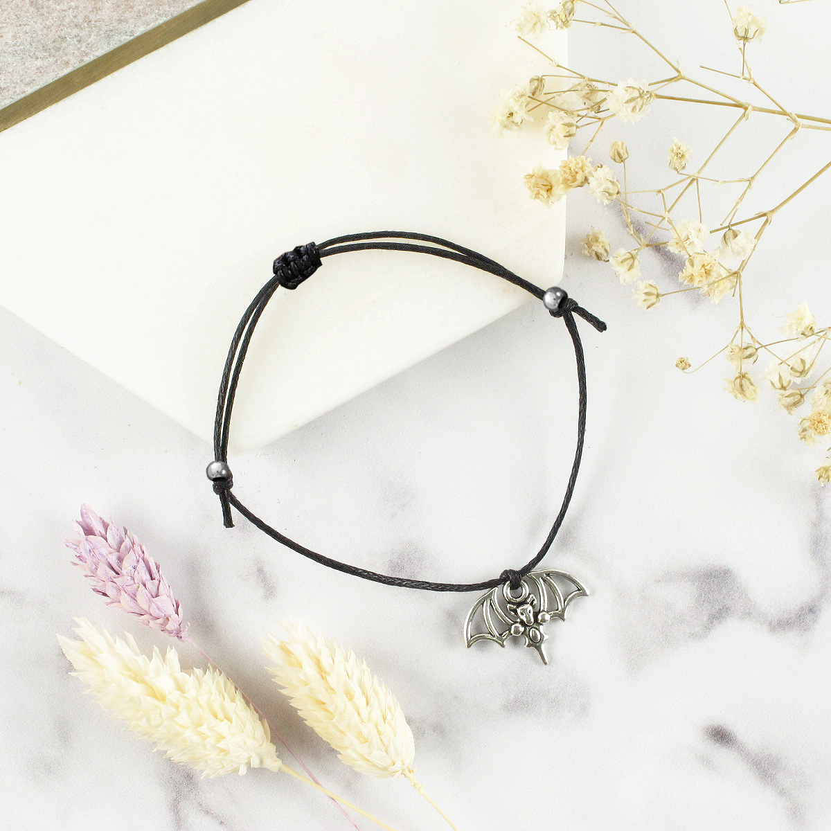 Pulsera de deseos-Unidad de pulsera y tarjeta de murciélago🦇 ¡Feliz Halloween!-Jessemade ES