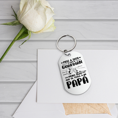 A mi papá-Llavero Personalizado PAPÁ MI GUARDIÁN 2 Nombres-Jessemade ES