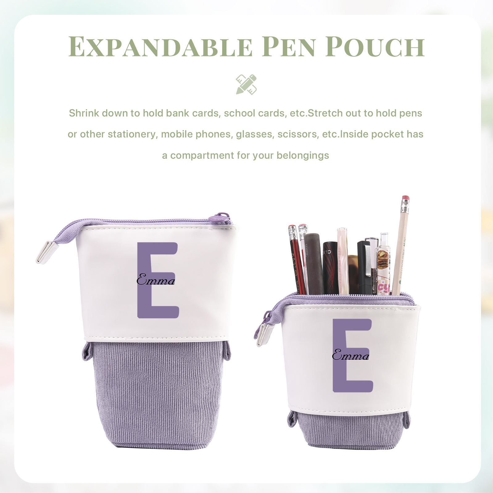 Estuche personalizado con nombre y letra para niños