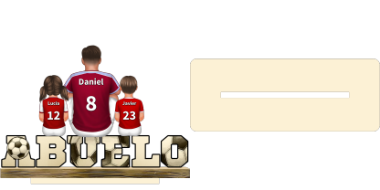 Para mi abuelo - Decoración de madera personalizada con diseño de fútbol y camisetas – Regalo único y emotivo