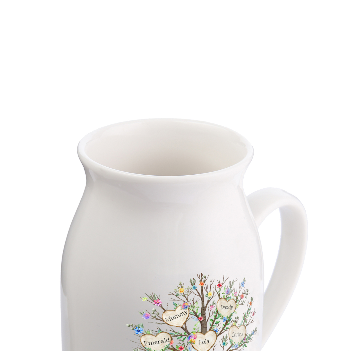 Florero de cerámica árbol de corazones 2-8 nombres personalizados con texto decoración del hogar-Jessemade ES